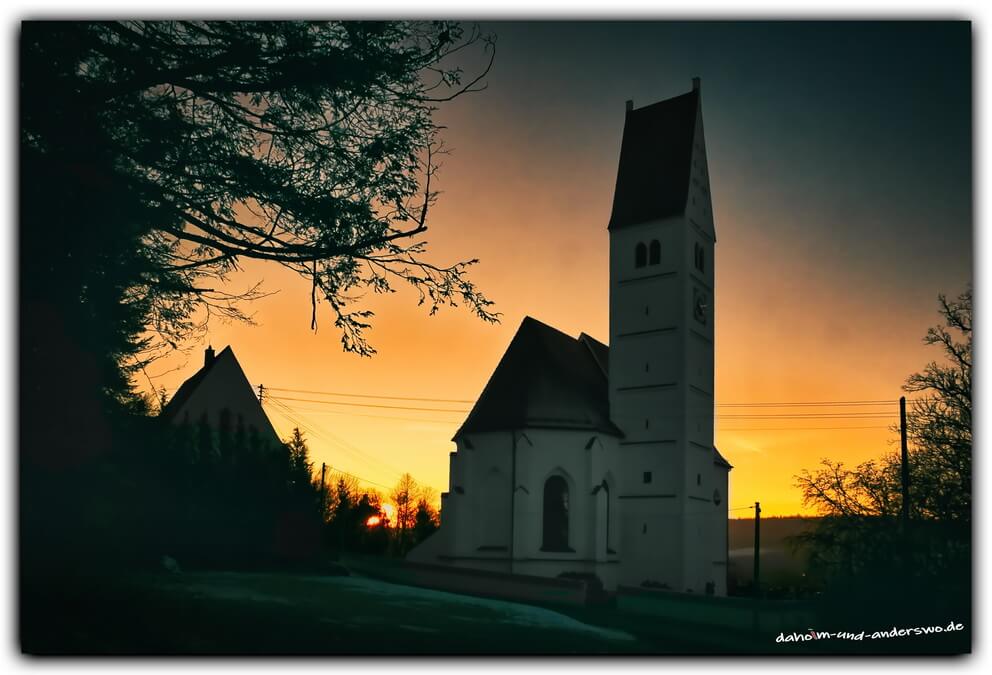 kiche abendrot sonnneuntergang mickhausen