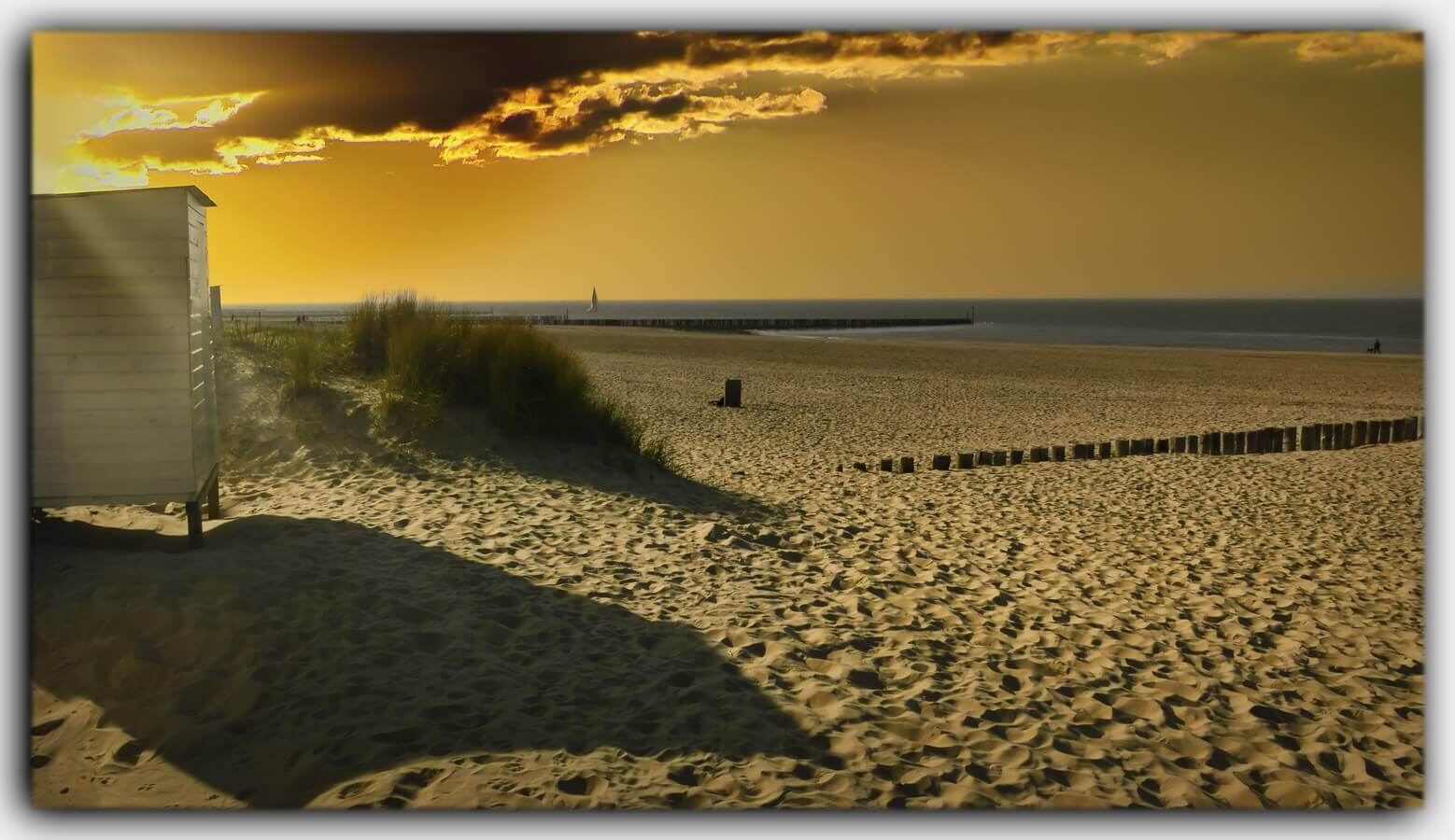 Breskens Strand Strandbude Umkleidekabine Holland Nordsee Zeeland Niederlande 01