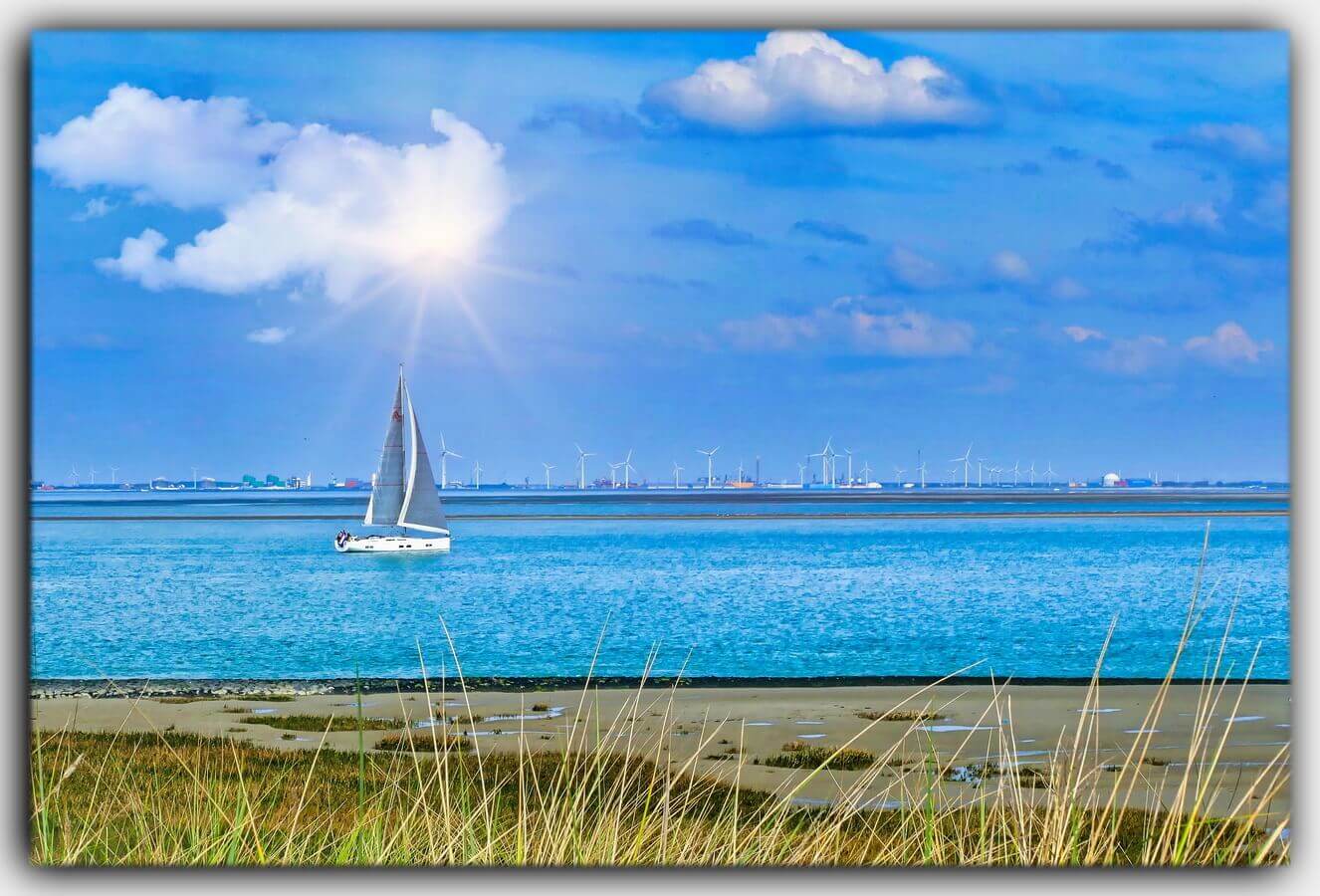 Breskens Strand segelboot Holland Nordsee Zeeland Niederlande Vlissingen 02