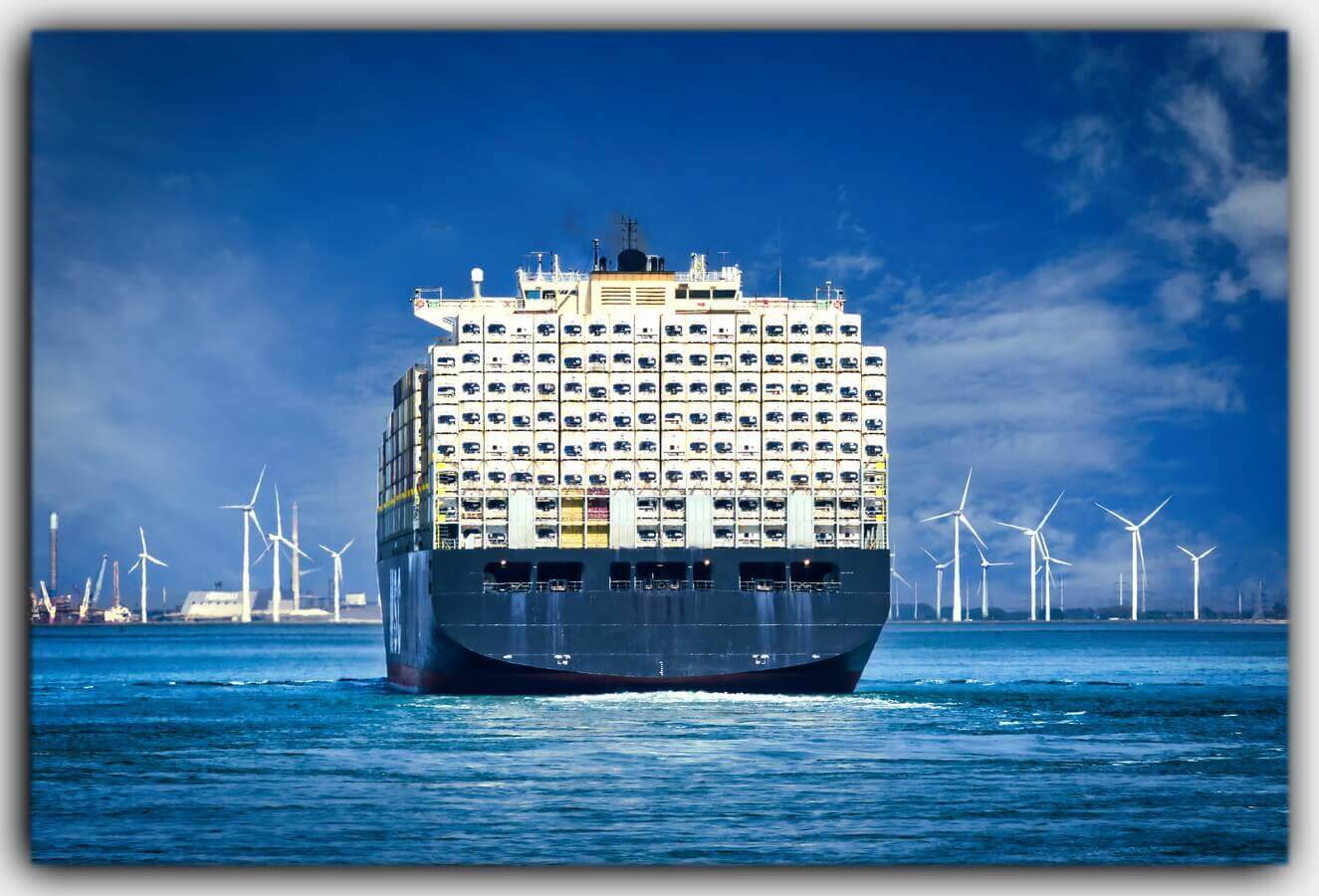 Containerschiff Frachter Schelde Windkraft Holland Nordsee Zeeland Niederlande 31